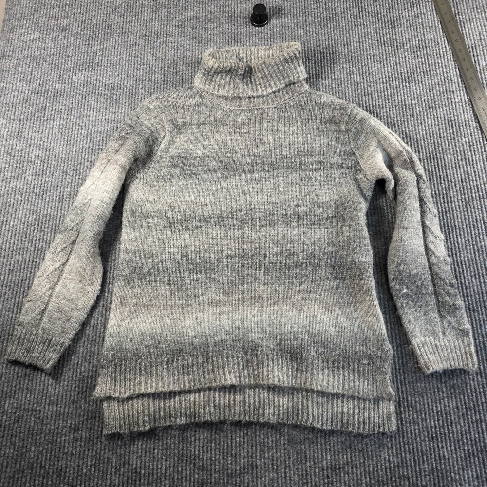 Simply Vera Vera Wang Grey Ombre Turtleneck Sweater Cable Sleeve Small